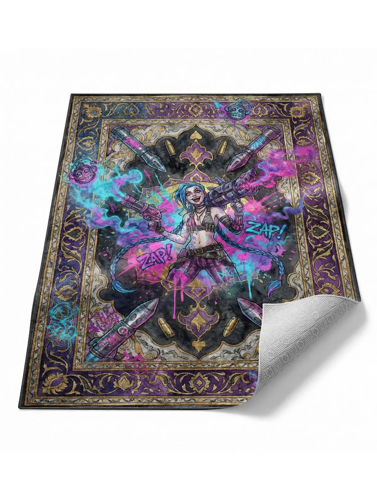Jinx Neon League of Legends Gaming Gamer Odası Halı