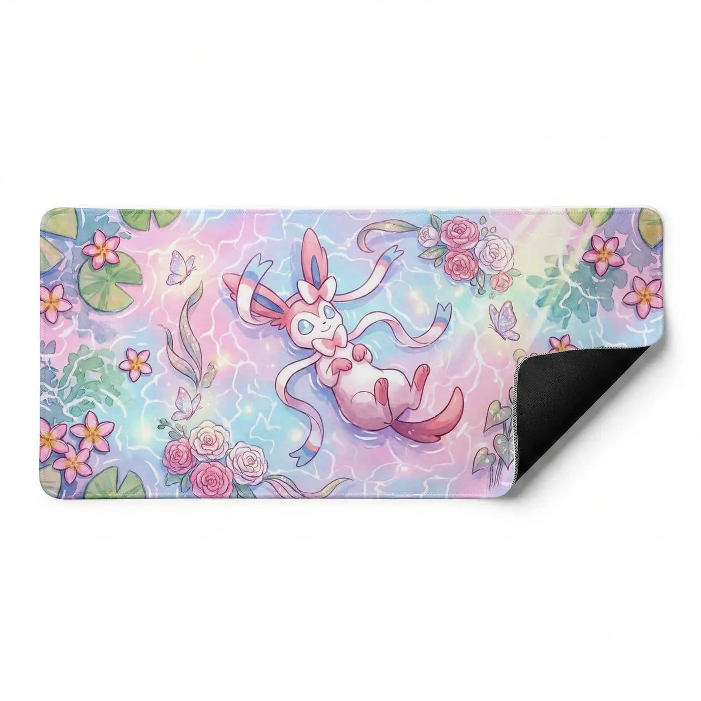 Pembe Çiçekli Sylveon Pokemon Anime XXL Mouse Pad