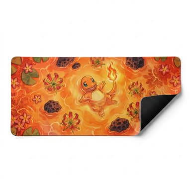 Pokemon Charmander Ateş Tasarımlı Kaydırmaz XXL Oyuncu Mouse Pad