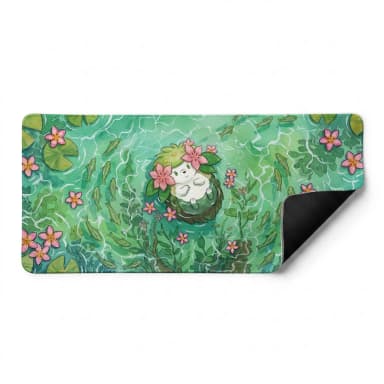 Pokemon Shaymin Su ve Çiçekler Tasarımlı Kaydırmaz XXL Oyuncu Mouse Pad