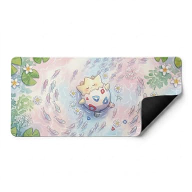 Pokemon Togepi Su ve Çiçek Tasarımlı Kaydırmaz XXL Oyuncu Mouse Pad