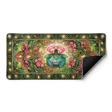 Pokemon Venusaur Botanik Tasarımlı Kaydırmaz XXL Oyuncu Mouse Pad