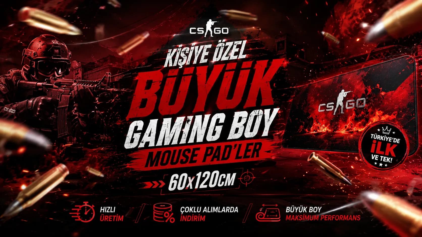 CS:GO temalı kişiye özel 60x120 dev mouse pad 🎯 Türkiye'de ilk ve tek! #csgo #mousepad