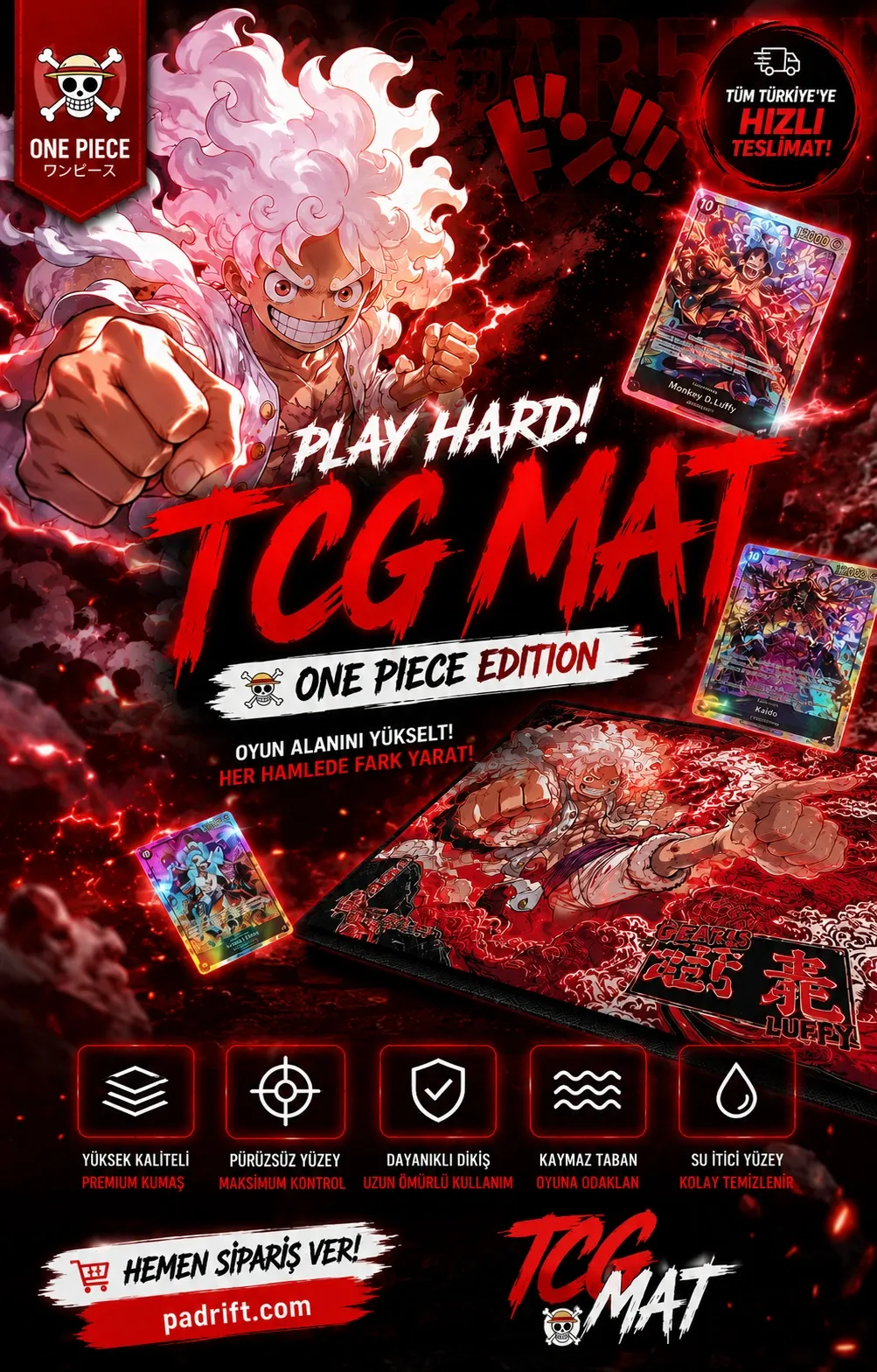 One Piece Edition TCG oyun matı — turnuva kalitesinde premium mouse pad